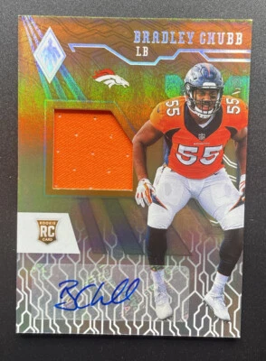 BRADLEY CHUBB 2018 PANINI PHOENIX ORANGE JERSEY AUTO RC #002/125 RPA ROOKIE - Image 1 of 2