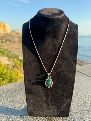 Collana In Argento 925 Giada Verde  - Immagine 1 di 2