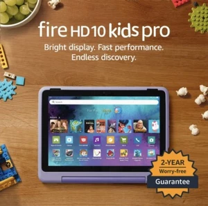 Amazon Fire HD 10 Kids Pro Tablet | Ages 6-12 | 10.1" Screen | 2023 | Happy Day - Picture 1 of 8