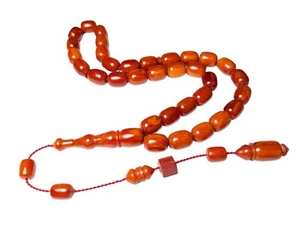 New 33 Beads Turkish Prayer Tasbih Amberoid Rods SIKMA Cubuk Tesbih 350 - Picture 1 of 11