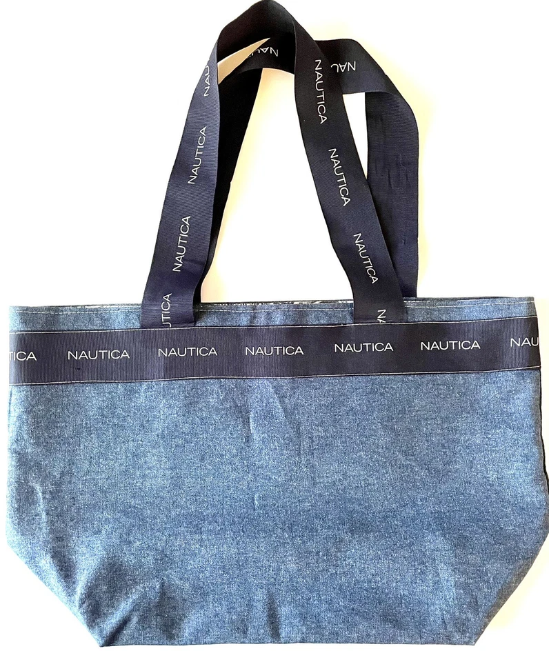 Bolso de mezclilla grande azul playa NAUTICA hecho a mano NAUTICA  Foto 1 de 4
