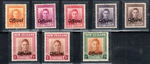 New Zealand 1947-51 Official opt set + 1s wmk sideways SG O152-O158 + O 157a MH - Picture 1 of 1