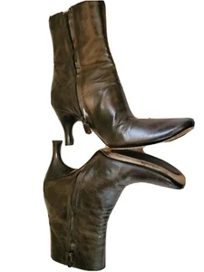 Disfraz Nacional Talla 36.5 Cremallera Marrón Teñido Botas Hechas en Italia - Imagen 1 de 13