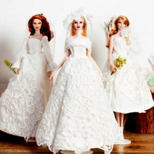 1/6 Doll Clothes Handmade Wedding Dress for 11.5" Doll Outfits Princess Gown Toy