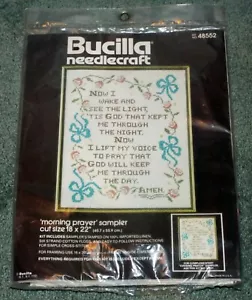 Neu in Verpackung Bucilla Handarbeitsset Jetzt wache ich auf Morgengebet Sampler # 48552 18 x 22 - Bild 1 von 2