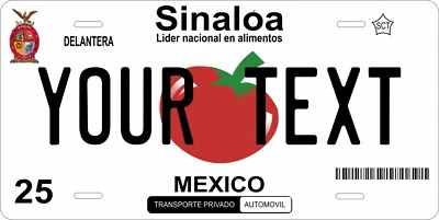 Sinaloa 2006  Mexico License Plate Personalized Car Auto Bike Motorcycle Tag - Image 1 of 4