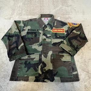 Carroll Camo Army Shirt "Young Marines" LS Green Boy's (See Dimensions) [C38] - Picture 1 of 10