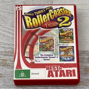 Triple Thrill Pack Roller Coaster Tycoon 2 Best of Atari PC CD-ROM Vintage Game - Picture 1 of 5