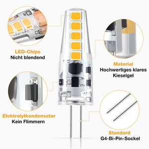 10X G4 LED 6W 12V Warmweiß Lampe Birne Halogenlampe Stiftsockel Yjitacyrtzueieng - Bild 1 von 13