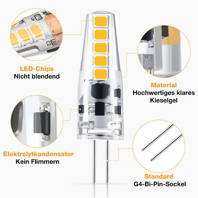 10X G4 LED 6W 12V Warmweiß Lampe Birne Halogenlampe Stiftsockel Yjitacyrtzueieng - Bild 1 von 4