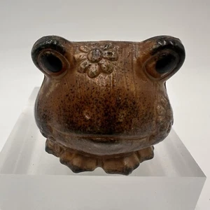 Vintage Japan Otagiri Stoneware Ceramic Floral Frog Votive Candle Holder Cutesy - Picture 1 of 8