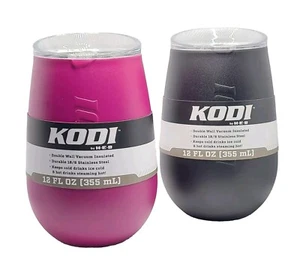 Vaso de vino Kodi doble pared por HEB - 12 FL OZ (355 ml) - rosa y negro - paquete de 2 - Imagen 1 de 11