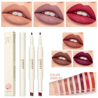 Double Head Lipstick Lip Liner Waterproof Pencil / Pen Matte Long Lasting Makeup - Image 1 of 4