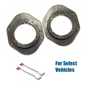 6.5" Front Door Speaker Plates +Wire for some 2015-2022 Ford F150 F250 F350 F450 - Picture 1 of 1