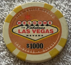 Chip HIGH ROLLER CASINO $1000 FANTASY Las Vegas Nevada* - Imagen 1 de 2