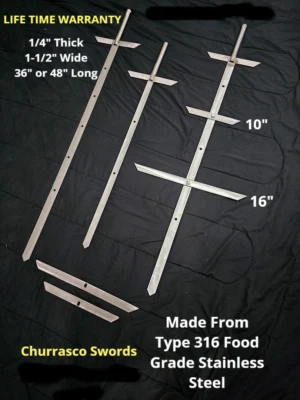 Churrasco Sword - Swords -Qty-2 Made from Type 316 Food Grade Stainless Steel - Image 1 of 4