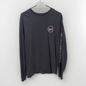 Vineyard Vines Men's Small Long Sleeve T-Shirt USA Whale Logo Graphic – Gray - Picture 1 of 5