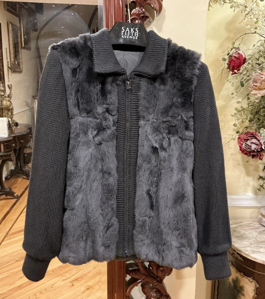 Chaqueta de piel de conejo genuina de colección talla XS Foto 1 de 4