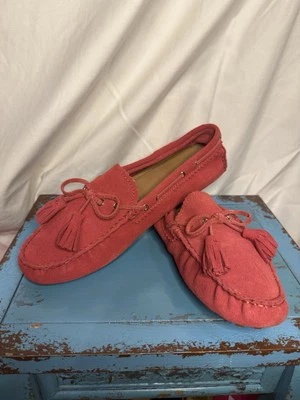 Mocasín de conducción Coach Nadia de gamuza rojo plano para mujer talla 8,5 M Foto 1 de 4