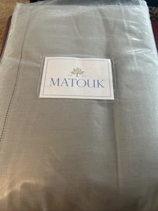 Matouk King Duvet Cover Roman Hemstitch Linen Paloma Grey New - Picture 1 of 4