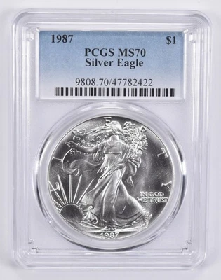1987 American Silver Eagle MS70 PCGS Blue Label *5490 - Image 1 of 4