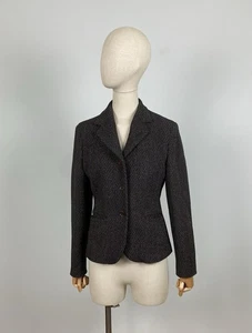 MAX MARA Women's Gray Wool Button Tweed Pockets Blazer Jacket Size USA 8 - Picture 1 of 17