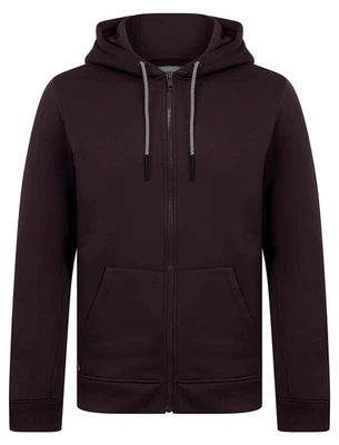 Sudadera con capucha para hombre Tokyo Laundry Emund lisa cepillada polar con cremallera - Oxblood Foto 1 de 3