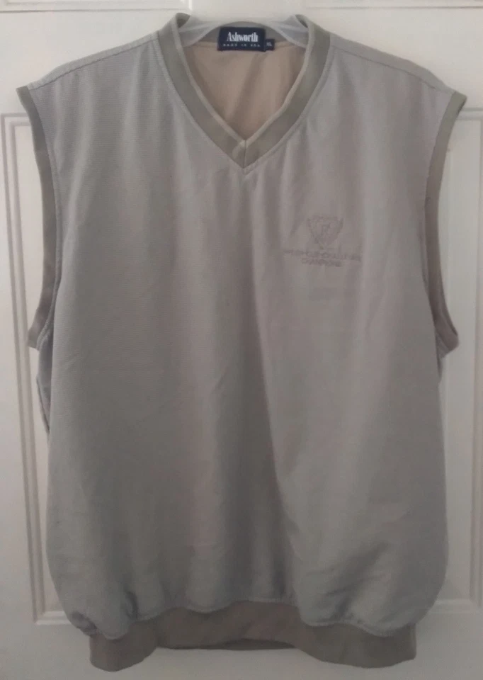 Hombre Talla Chaleco de golf XL beige Pullover CRC, de Ashworth, usado Foto 1 de 4