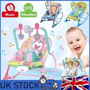 Baby Bouncer Rocker Swing Vibration Chair Soft Soothing Music Infant - Picture 1 of 16