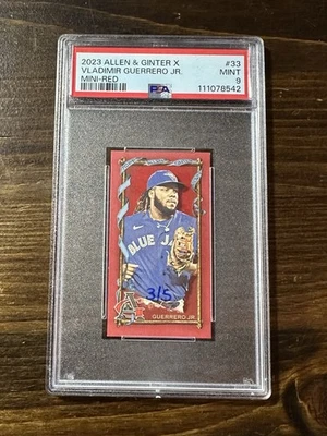 2023 Topps Allen & Ginter X Vladimir Guerrero Jr. Mini Red 3/5 PSA 9 Blue Jays - Image 1 of 2
