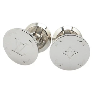 Louis Vuitton Bouton de Manchette Monogram Cufflinks M61971 Silver Metal Men's L - Picture 1 of 7