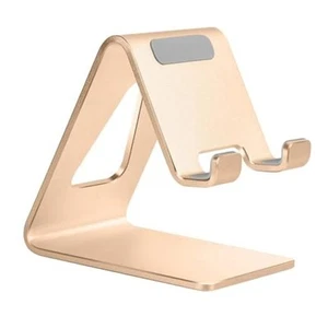 Desk Cell Phone Stand Phone Holder, Aluminum Phone Cradle Dock for iPhone Gold - Picture 1 of 7
