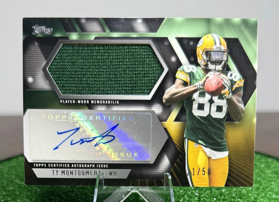 2015 Topps Rookie/50 Ty Montgomery #RPA-TMO RPA Jumbo Patch Auto (RC) Packers🟢 Foto 1 de 4