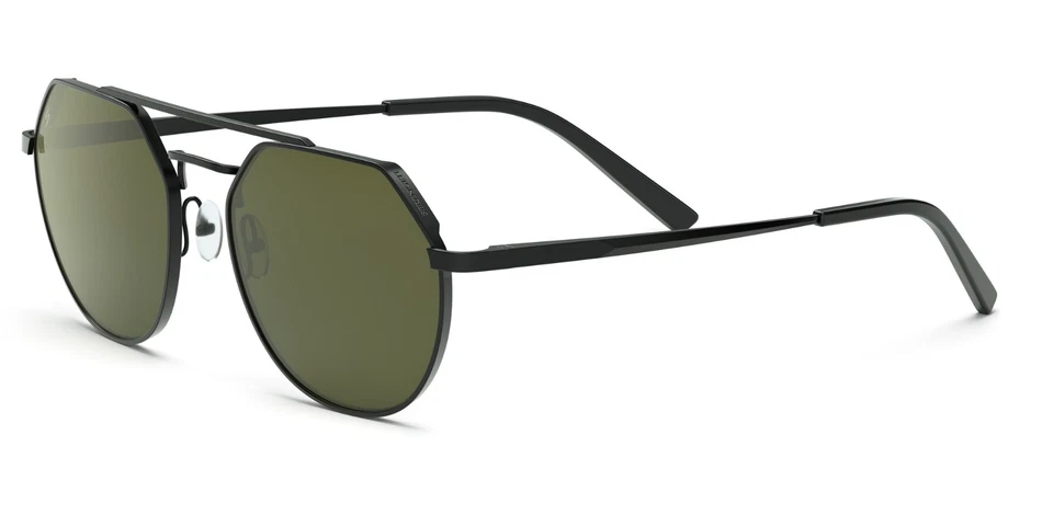 Serengeti Shelby Men's Matte Black Geometric Pilot Sunglasses - SS533002 - Italy