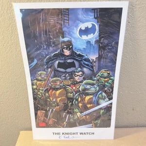 Teenage Mutant Ninja Turtles Batman stampa artistica firmata 11x17 Kevin Eastman con certificato di autenticità - Foto 1 di 5