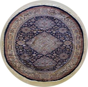 Rugstc 7x7 Caucasian Design Blue Rug, Hand-Knotted,Geometric with Silk/Wool - Picture 1 of 5