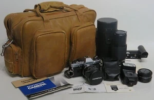 Olympus OM-10 Vintage 35mm SLR Film Camera Inc. Bag Lenses Flash Accessories - Picture 1 of 12
