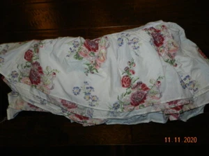 Laura Ashley Cottage Rose Full Gathered Bed Skirt 14" Drop shabby chic Floral  - Picture 1 of 2