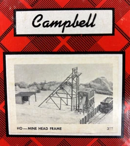 CAMPBELL #352 HO-scale OLD WEST MINE HEAD FRAME VINTAGE COMPLETE KIT OVP *RARE* - Picture 1 of 2