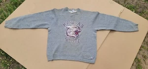 Vintage Kansas State University Wildcats Sweatshirt with flock lettering  - Picture 1 of 6