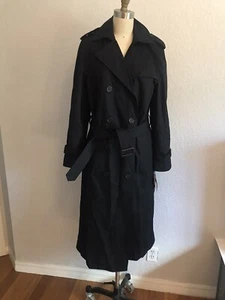 ANCHOR UNIFORM Black Women Size 2 Tall Military Trench Coat Thinsulate NWT - Picture 1 of 3