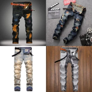 $24.99 Get 2 Pcs Random Men's Jeans Random  Stretch Slim Distressed Jeans USA - Picture 1 of 3