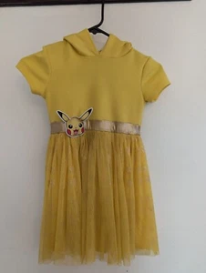 Pokemon Pikachu Costume Girls Small 6/6X Cosplay Short Sleeve Tutu Dress  Yellow - Picture 1 of 9
