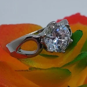 316L Edelstahl Schmuck Böhmisch mit klarem CZ Stein Ring US Größe 6,5 - Bild 1 von 4