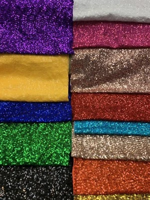 Glitz Mini Sequins Cosmic Glow Design Onto Solid Spandex 4way. Sold By The YD. - Image 1 of 4