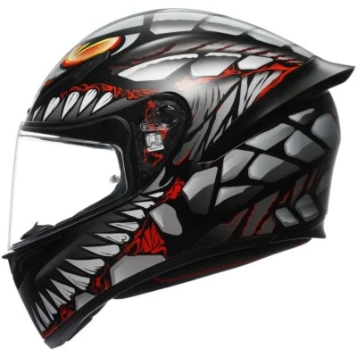 CASCO INTEGRALE AGV HELMETS K1 S LYZARD NERO GRIGIO ROSSO OPACO TAGLIA XS S M L