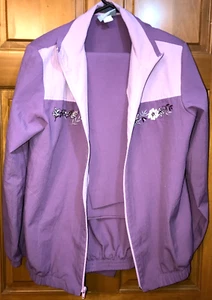 Purple Vtg Blaire Tracksuit Windbreaker Jogging Set Women's Medium 1990's Violet - Picture 1 of 9