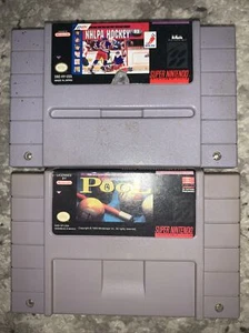 Snes Super Nintendo 2 Game Lot: Championship Pool & NHLPA Hockey 93 - Picture 1 of 9