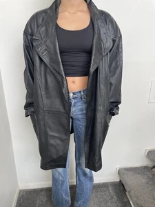 Vintage 80’s And 90’s Leather Coat Size Large - Picture 1 of 7
