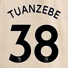 Man Utd 2019-2023 Tuanzebe 38 Official Avery Dennison Black Player Size Name Set